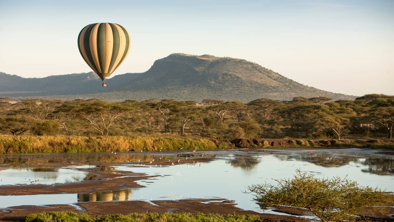 hot airbaloon in serengeti 