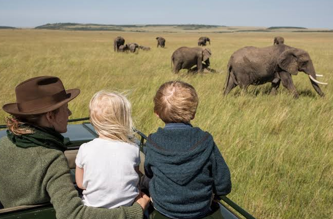 children on a family friendly safari