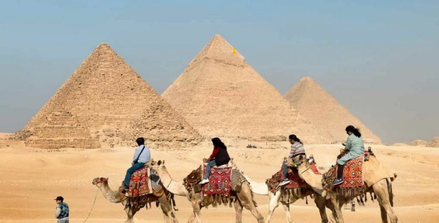 Family visiting the Great Sphinx of Giza during an Egypt family holiday