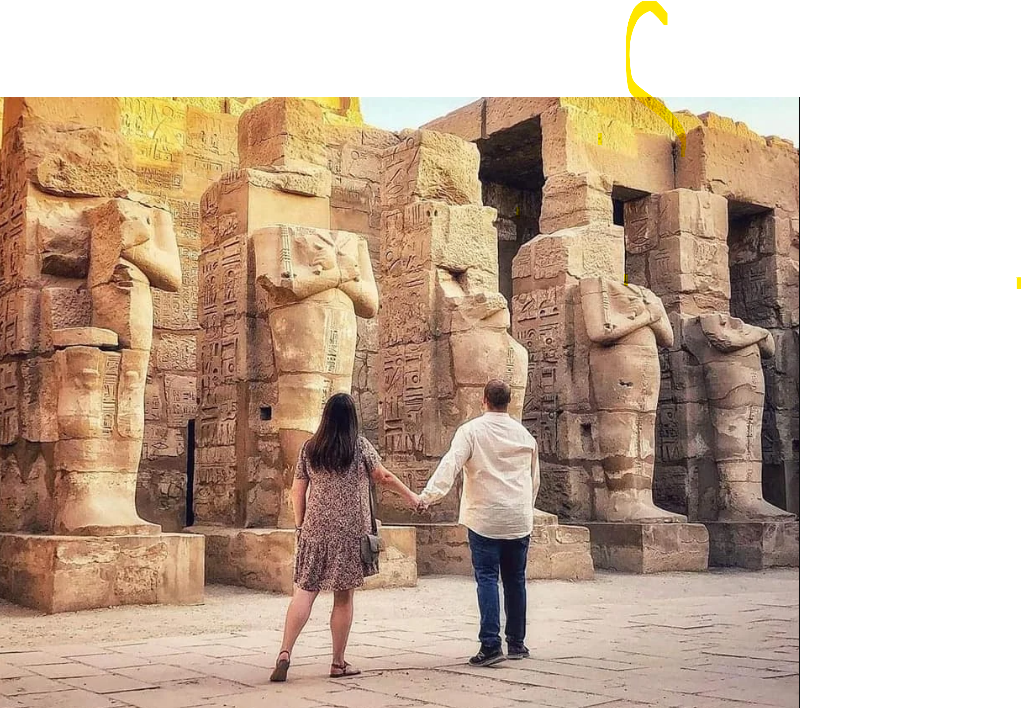Romantic honeymoon experience exploring ancient Luxor temples in Egypt