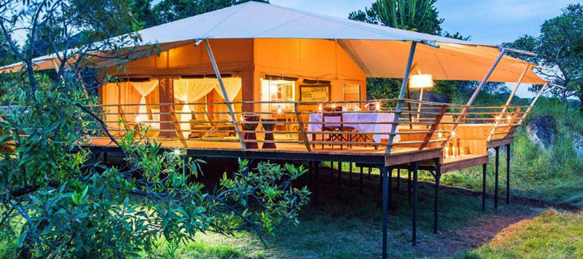 a luxury tented camp and safari lodges