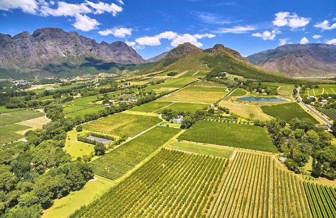 Franschhoek vineyards on South Africa wine tours