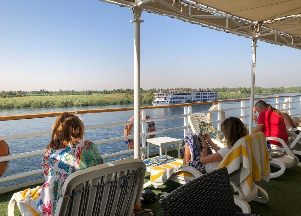 Safe tourism in Egypt with travelers enjoying a Nile River cruise experience