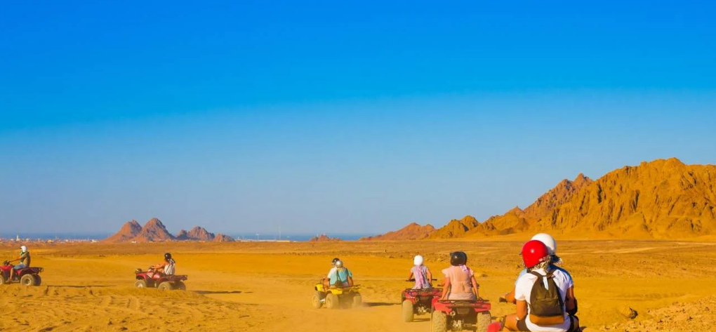 Travelers exploring the Black Desert on an Egypt desert safari tour