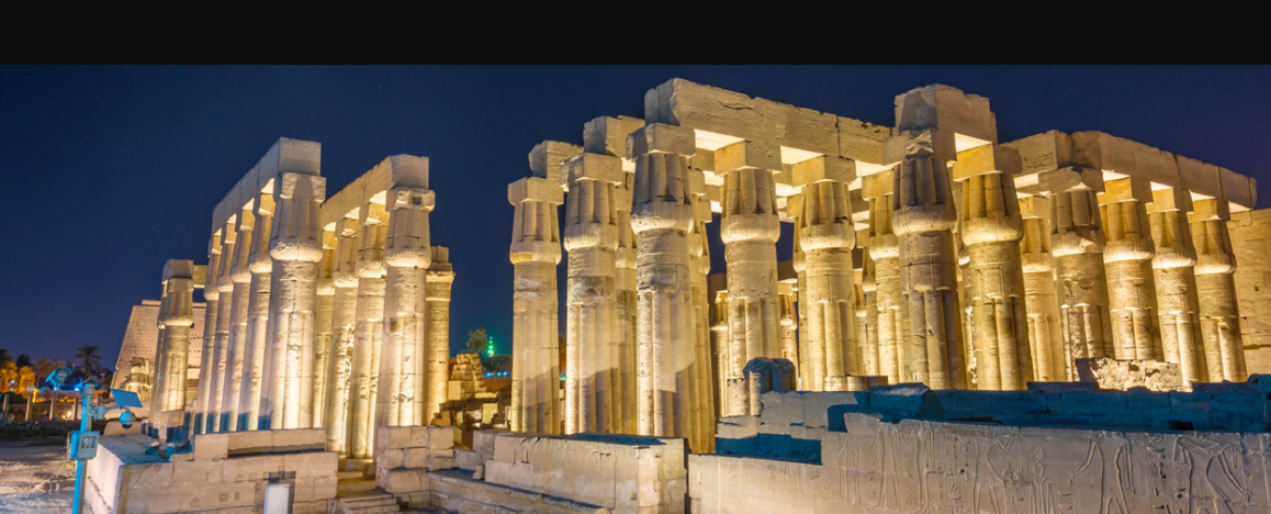 Luxor Temple in Egypt illuminated at night