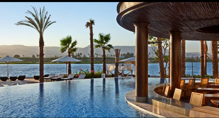 Hilton Luxor Resort and Spa luxury hotel overlooking the Nile River in Egypt