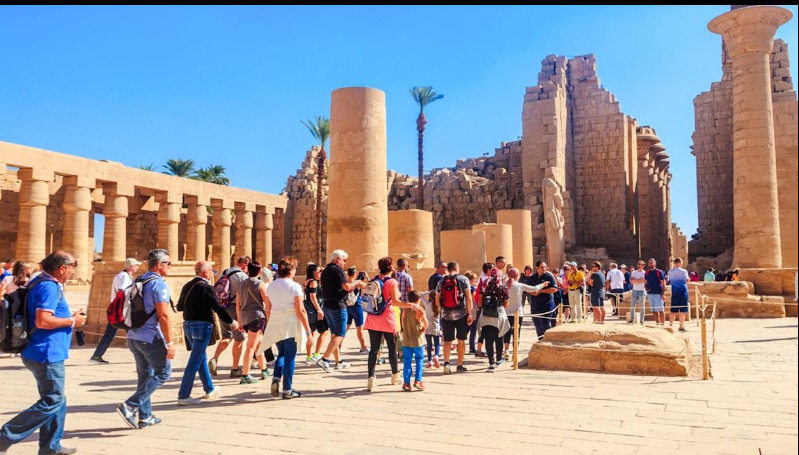 Karnak Temple ancient Egyptian temple in Luxor with massive stone columns
