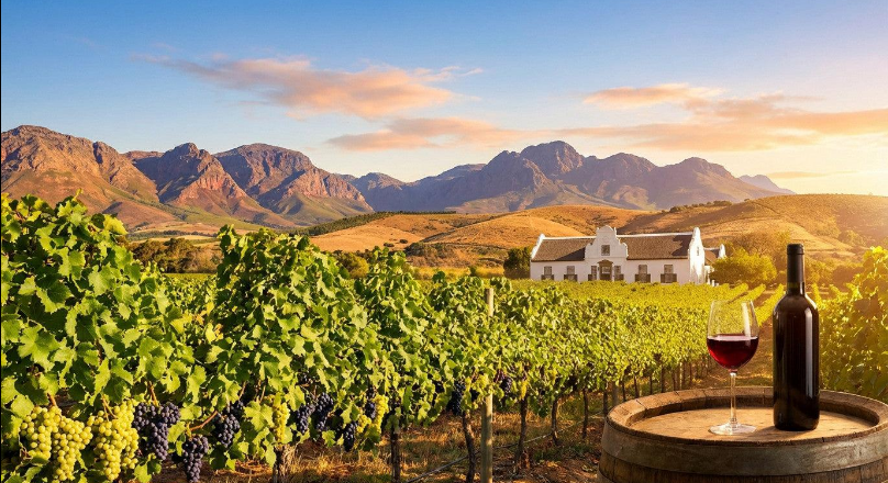 South Africa vineyard picnic with wine