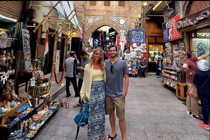 Is Cairo Egypt safe for tourists? Visitors exploring Khan El Khalili market