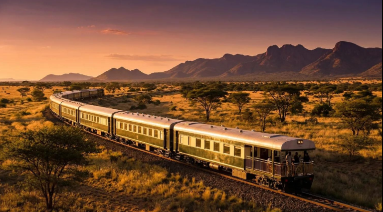 Luxury train interior on a South Africa rail journey