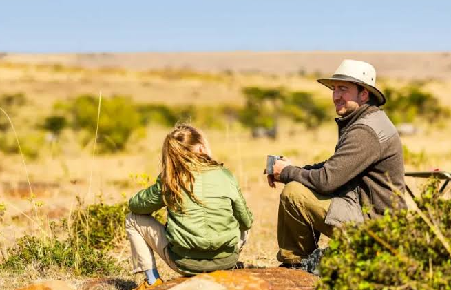 couple in a quiet african park