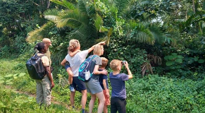 family with teens on safari