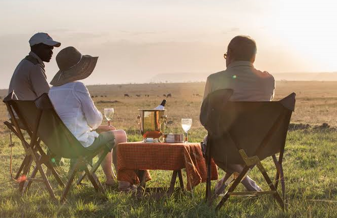 senoir travelers on safari