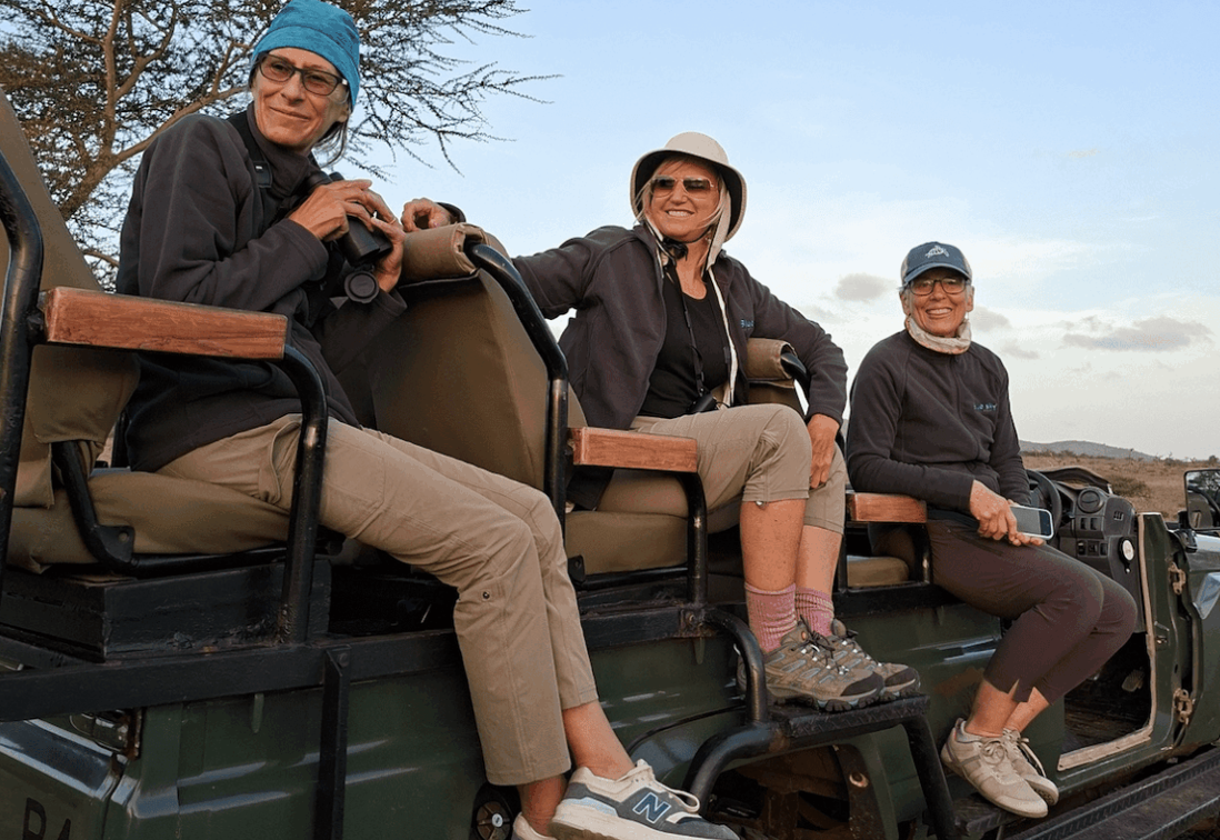 a group of female travelers