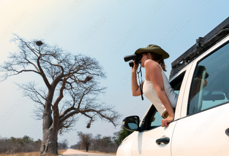 solo female traveler seen on safari