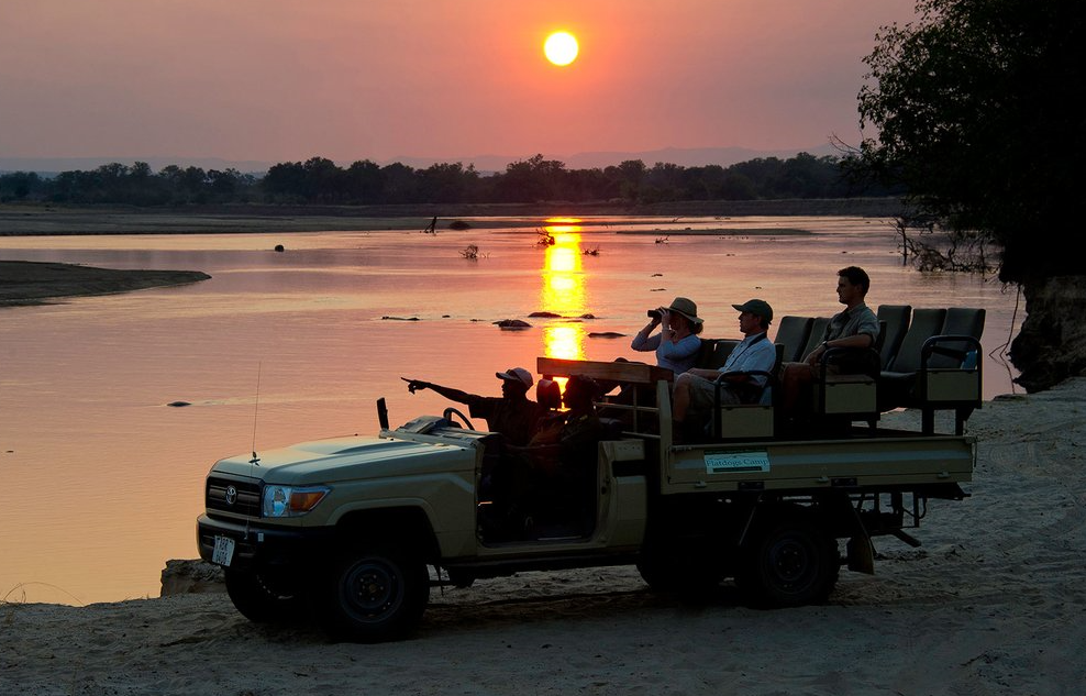 sun set cruise near the zambezi river